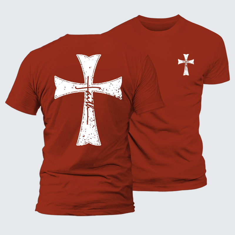 Knights Templar Crusader Cross Faith Jesus God Christian Premium Mercerized Cotton Tee