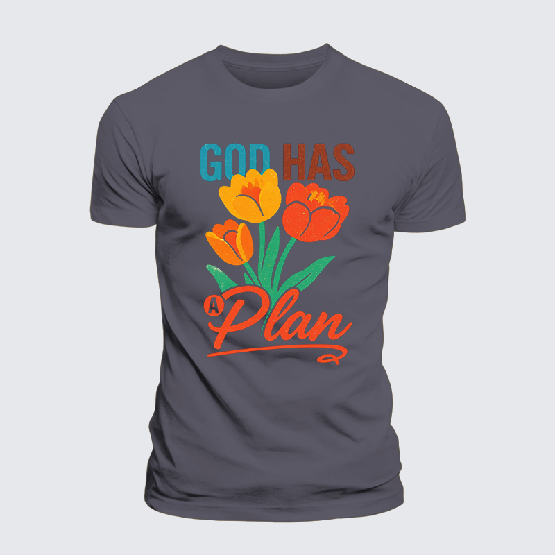 God Has A Plan Jesus God Christian Premium Mercerized Cotton Tee