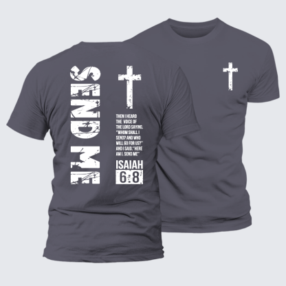 Send Me Isaiah 6:8 Christian Premium Mercerized Cotton Tee