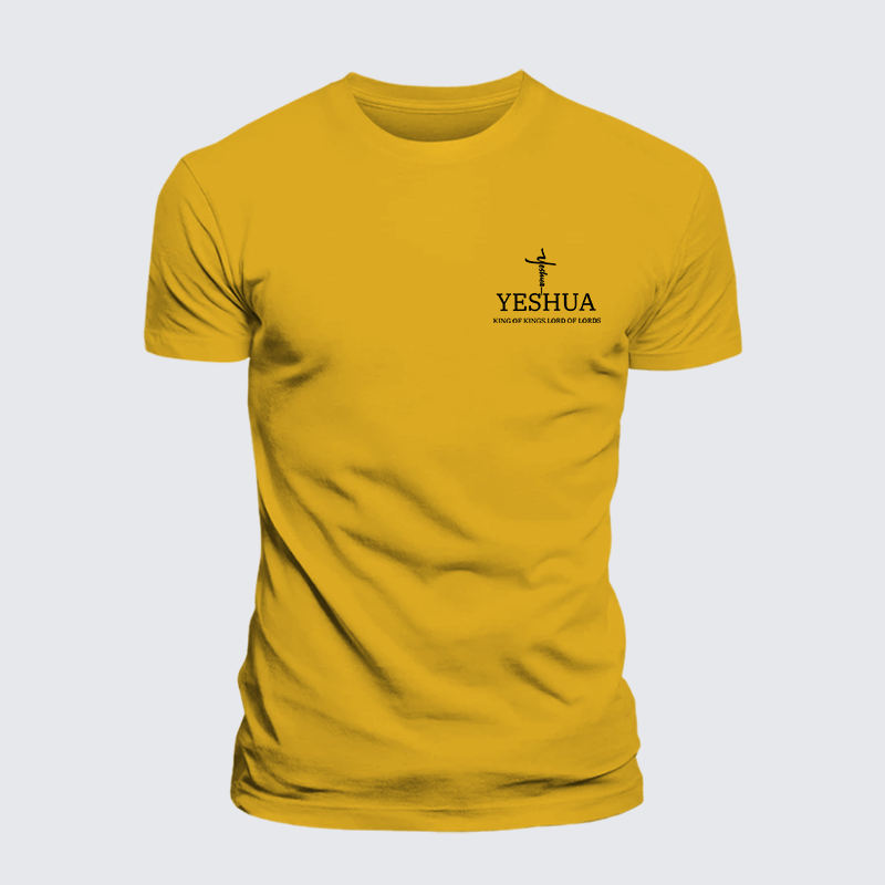 Yeshua King Of Kings Lord Of Lords Jesus God Christian Premium Mercerized Cotton Tee