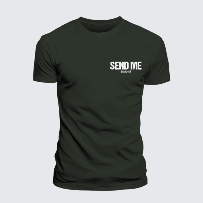Isaiah 6:8 - SEND ME Jesus God Christian Premium Mercerized Cotton Tee