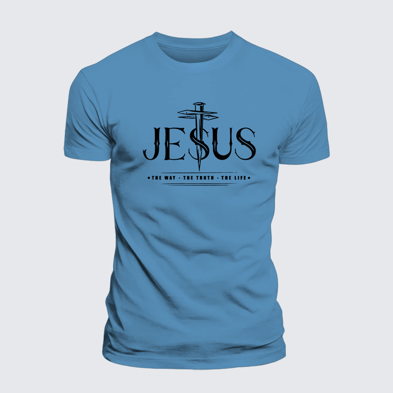 Jesus The Way The Truth The Life Jesus God Christian Premium Mercerized Cotton Tee