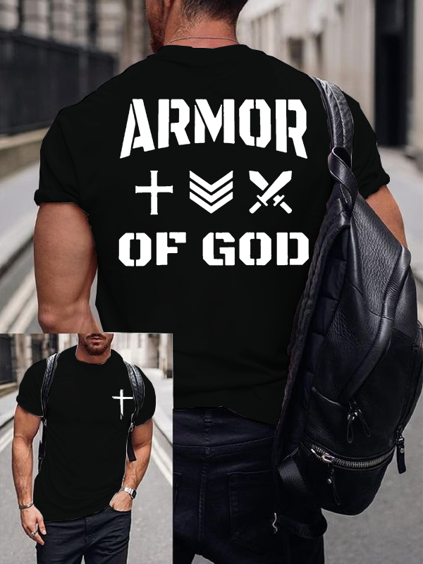 Man Of God Husband Dad Jesus God Christian Cotton T-Shirt