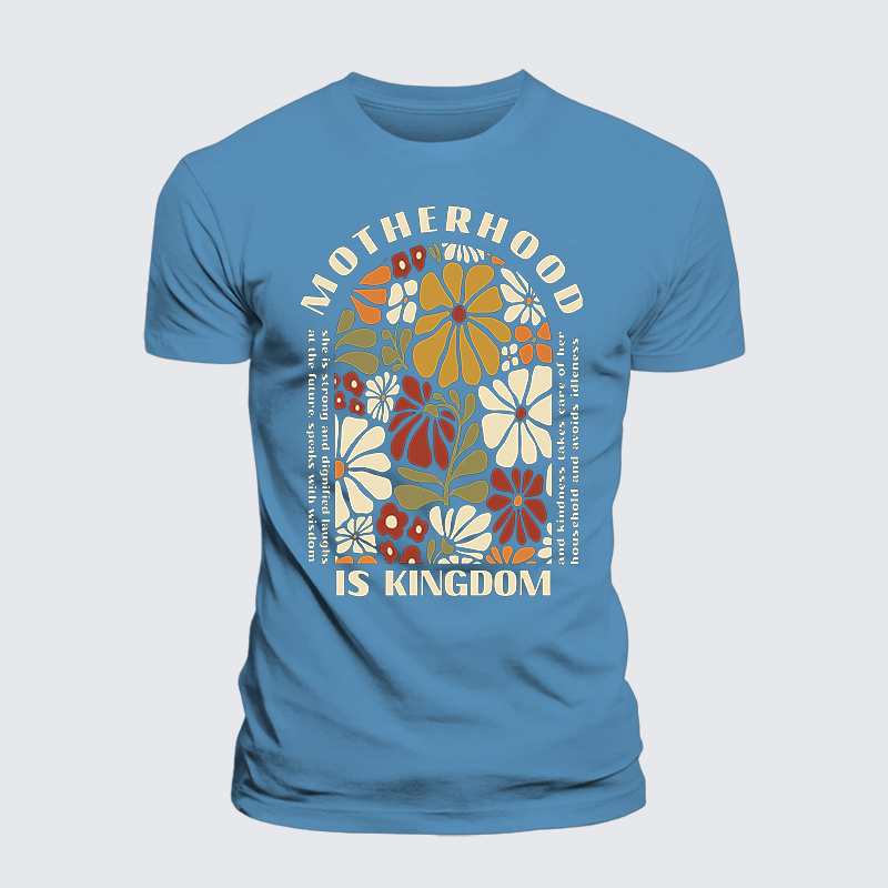 Motherhood Is Kingdom Work Jesus God Christian Premium Mercerized Cotton Tee