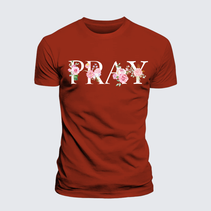 Pray Jesus God Christian Premium Mercerized Cotton Tee