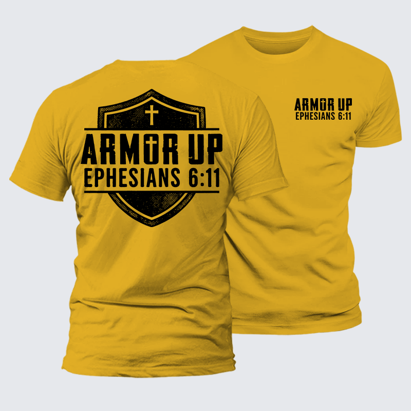 Armor Up Jesus God Christian Premium Mercerized Cotton Tee