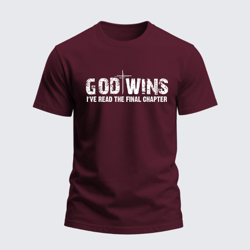 Heavyweight Cotton Tee - God Wins I've Read the Final Chapter 