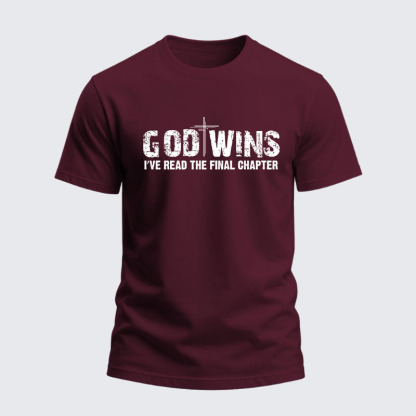 Heavyweight Cotton Tee - God Wins I've Read the Final Chapter 