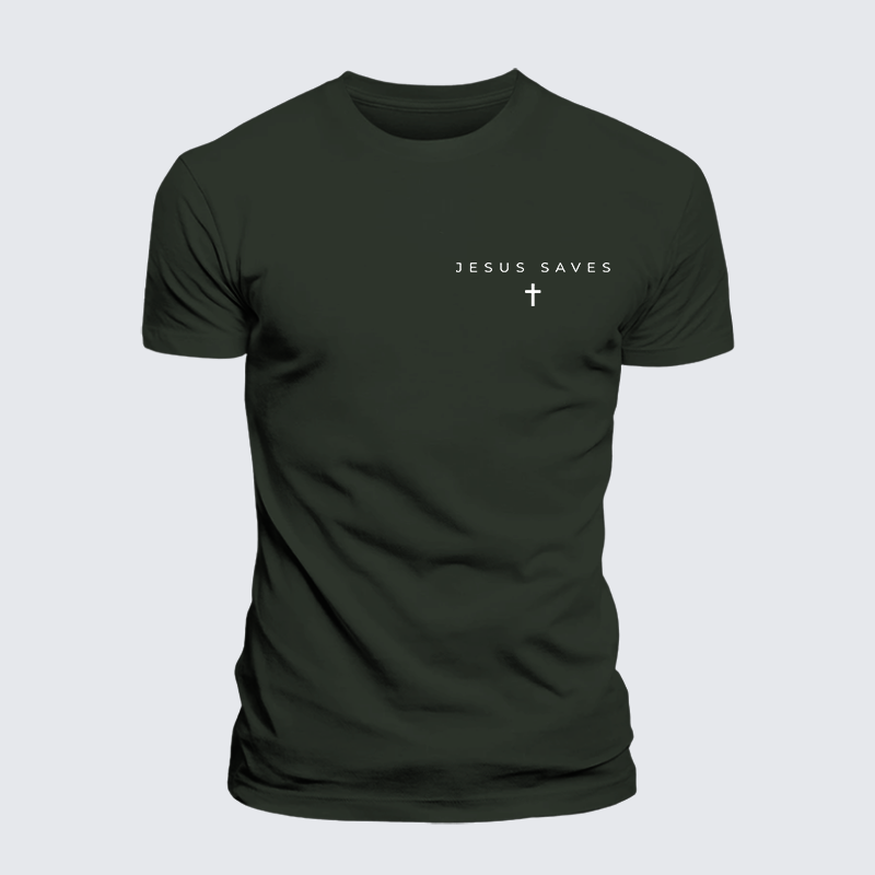 Jesus Saves Jesus God Christian Premium Mercerized Cotton Tee