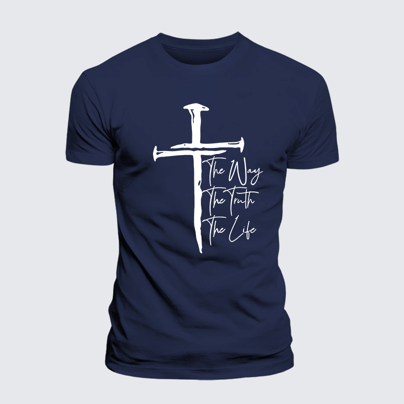 Jesus The Way The Truth The Life Jesus God Christian Premium Mercerized Cotton Tee