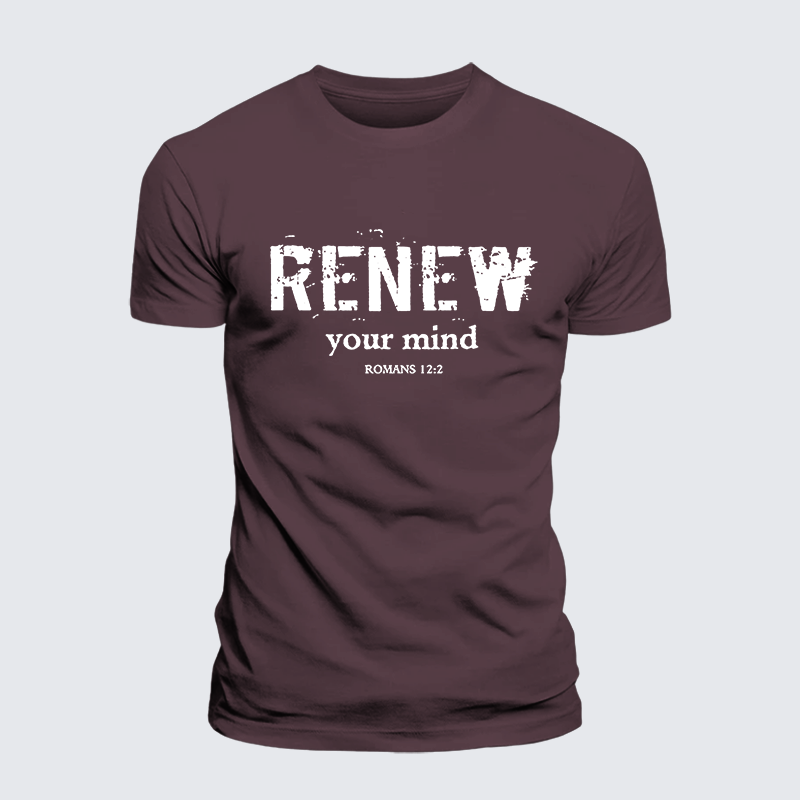 Renew Your Mind Jesus God Christian Premium Mercerized Cotton Tee