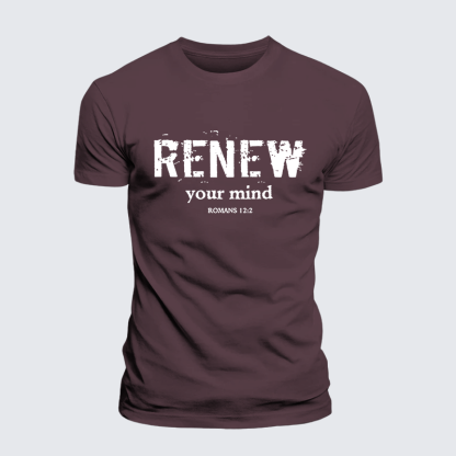 Renew Your Mind Jesus God Christian Premium Mercerized Cotton Tee