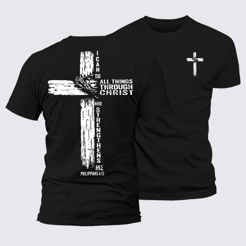Man Of God Husband Dad Jesus God Christian Cotton T-Shirt