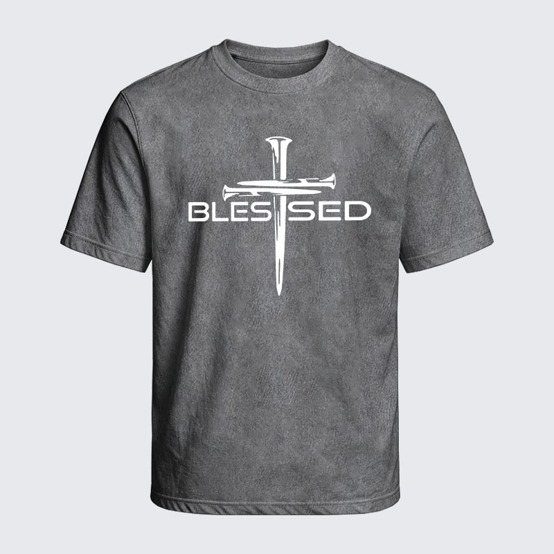 Washed T-Shirt - Cross Blessed