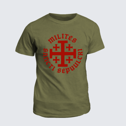 Knight Templar Order of the Holy Sepulchre Jesus God Christian Cotton T-Shirt