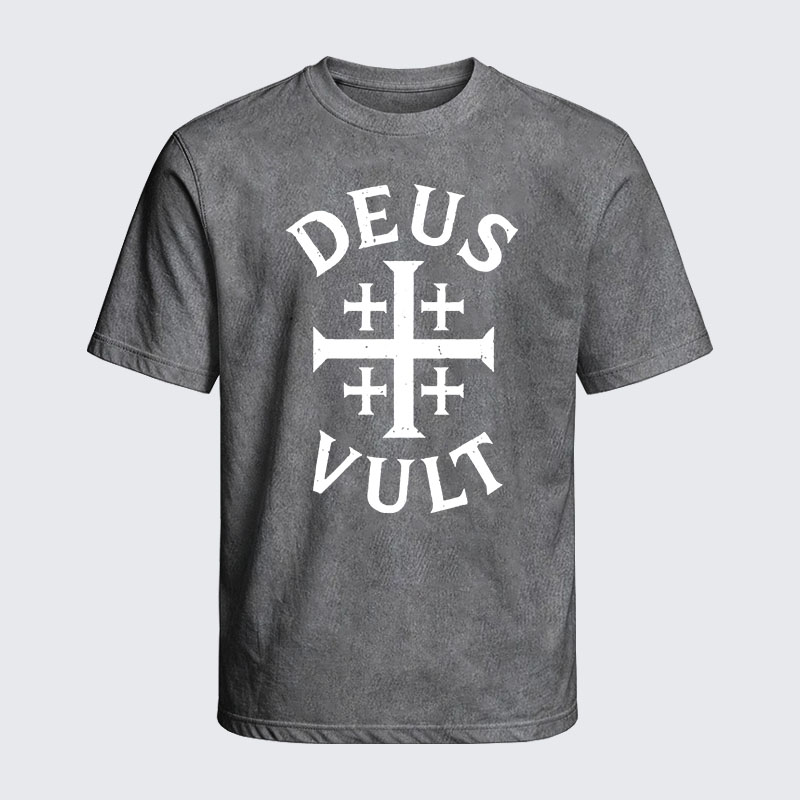 Washed T-Shirt - Deus Vult