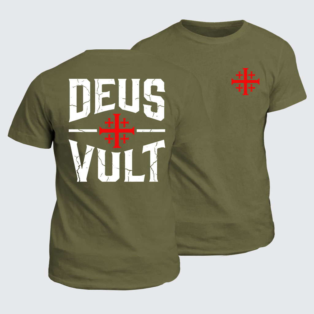 Deus Vult Jesus God Christian Cotton T-Shirt