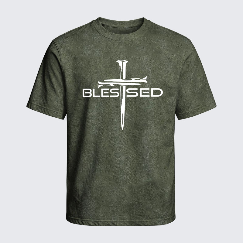 Washed T-Shirt - Cross Blessed