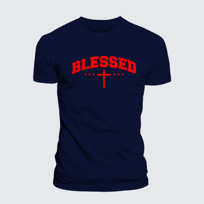 Blessed Cross Jesus God Christian Cotton T-Shirt