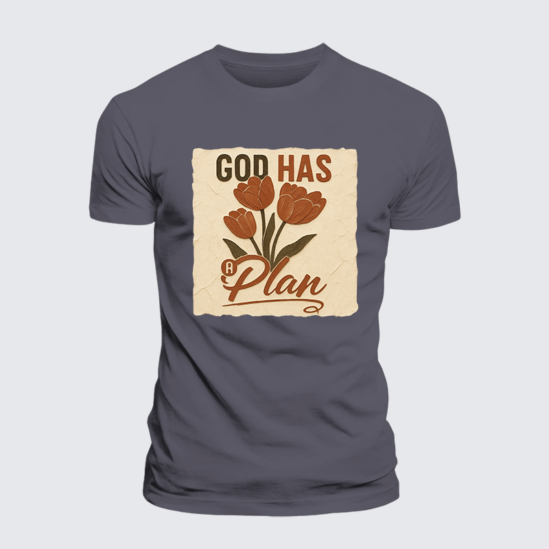 God Has A Plan Jesus God Christian Premium Mercerized Cotton Tee