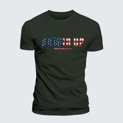 Armor Up Jesus God Christian Premium Mercerized Cotton Tee
