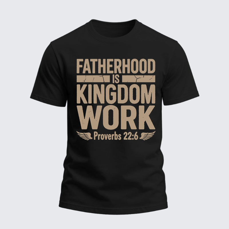 Heavyweight Cotton Tee - Fatherhood is Kingdom Work