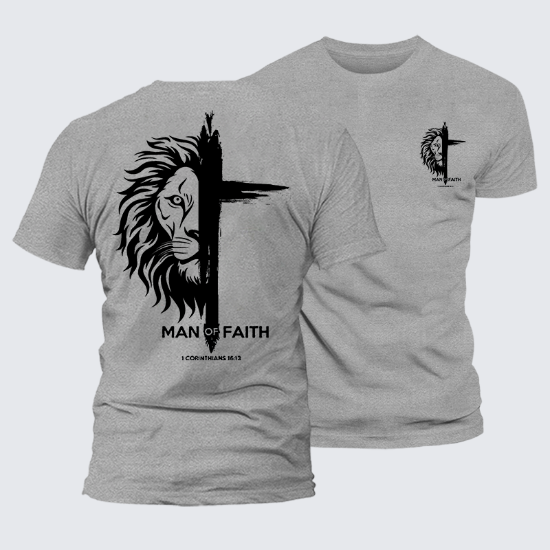 Man of Faith Jesus God Christian Cotton T-Shirt