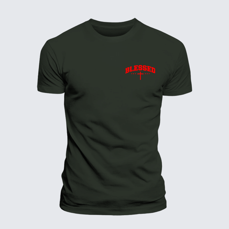 Blessed Cross Jesus God Christian Premium Mercerized Cotton Tee
