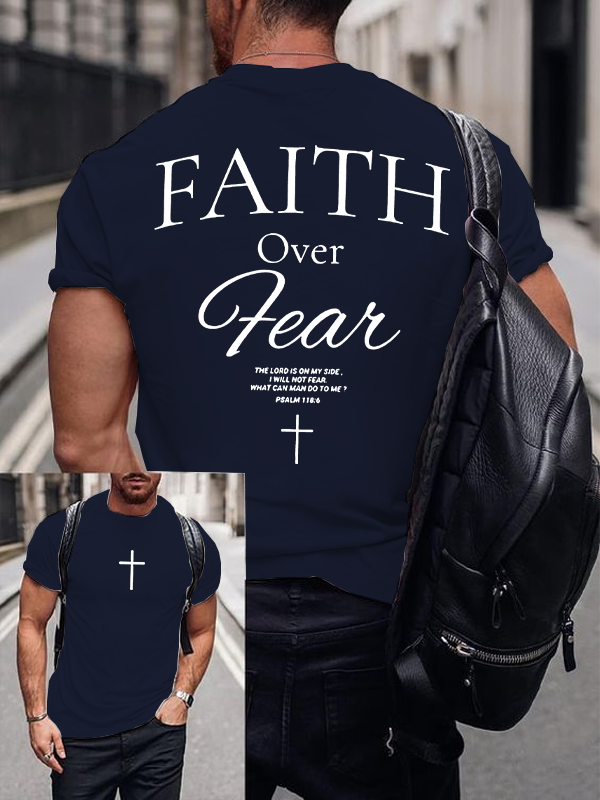 Faith Over Fear Christian Cotton T-Shirt