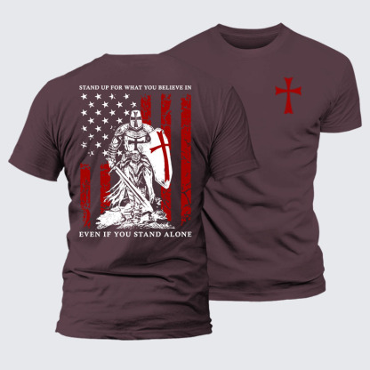 Stand Up For What You Believe  Jesus God Christian Premium Mercerized Cotton Tee
