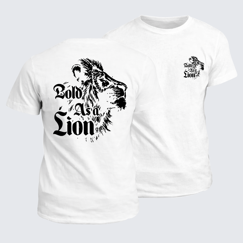 Bold As A Lion Jesus God Christian Cotton T-Shirt