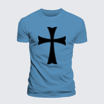 Knights Templar Crusader Cross Jesus God Christian Premium Mercerized Cotton Tee