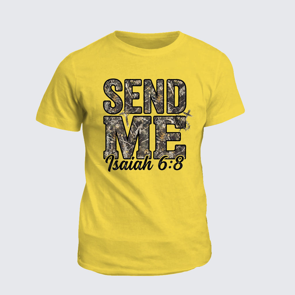 Isaiah 6:8 - SEND ME Jesus God Christian Cotton T-Shirt