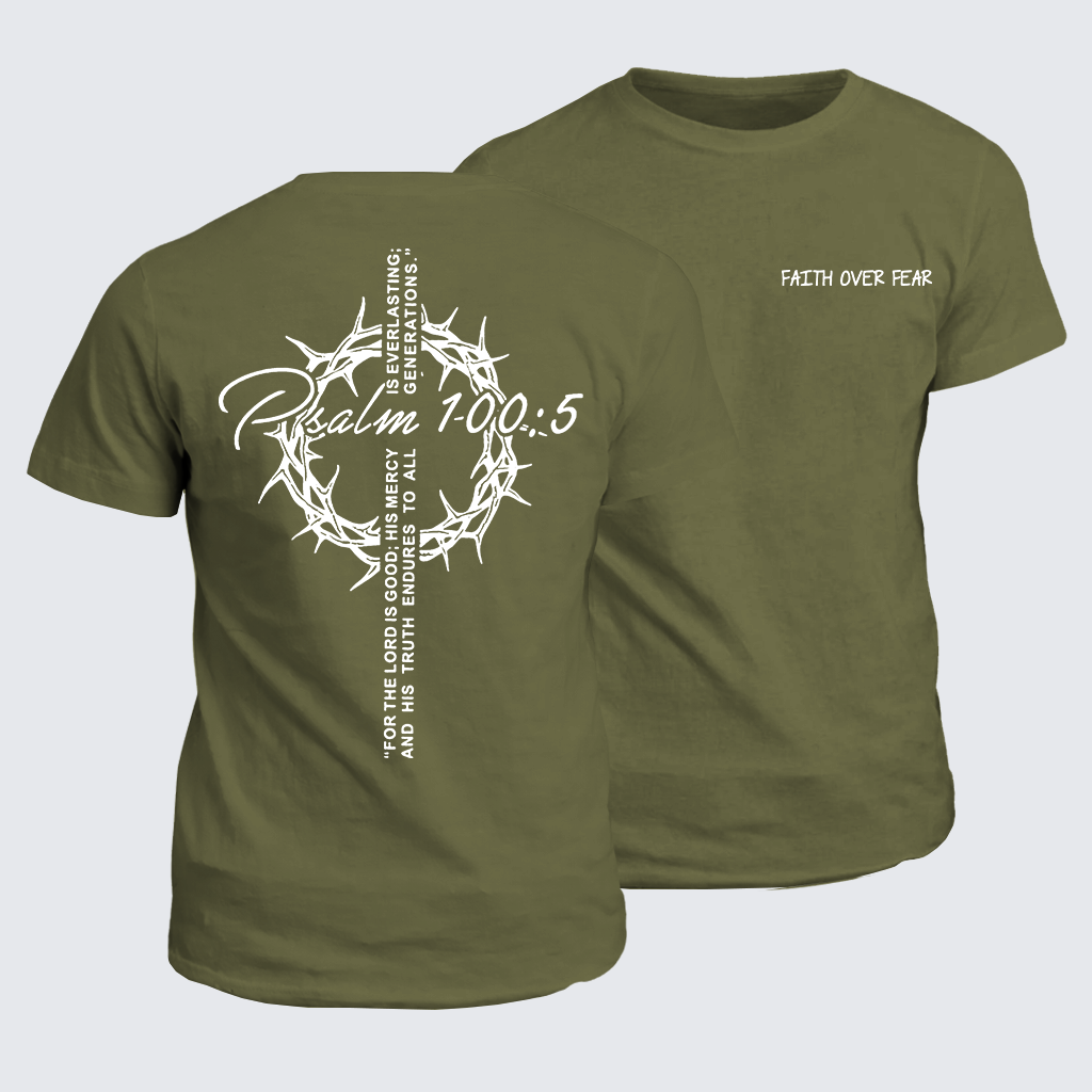 Faith Over Fear Crown Jesus God Christian Cotton T-Shirt