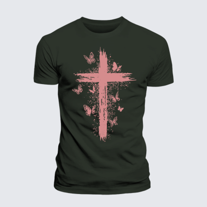 Butterfly Jesus God Christian Premium Mercerized Cotton Tee