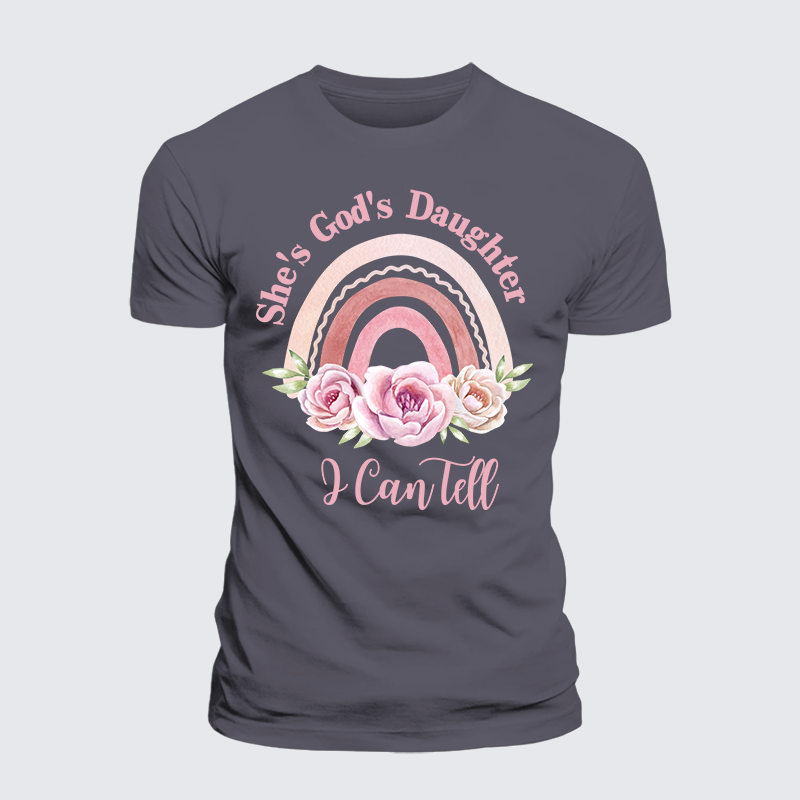 She's God's Daughter I Can Tell Jesus God Christian Premium Mercerized Cotton Tee