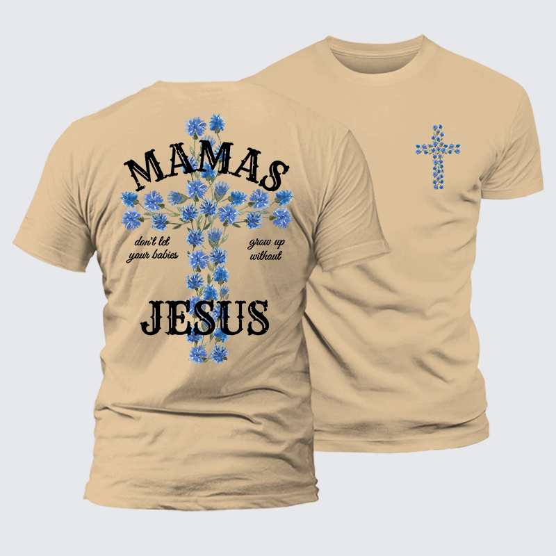 Blossoms Of Faith And Love Jesus God Christian Premium Mercerized Cotton Tee