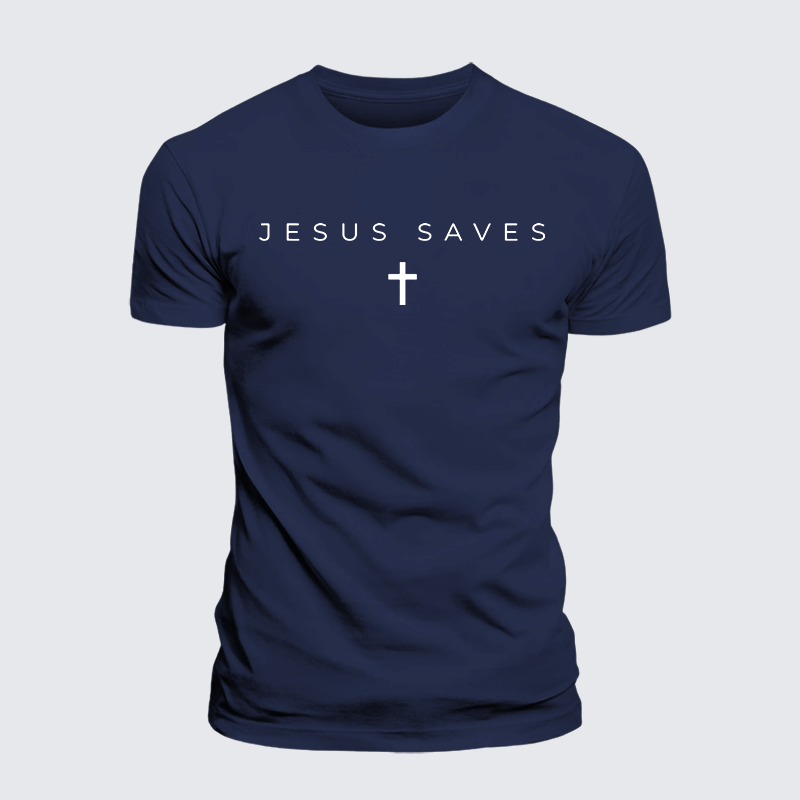 Jesus Saves Jesus God Christian Premium Mercerized Cotton Tee