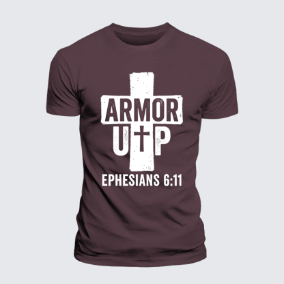 Armor Up Jesus God Christian Premium Mercerized Cotton Tee