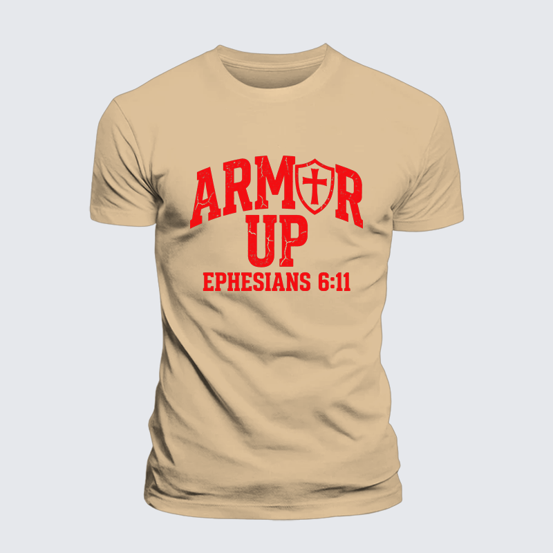Armor Up Jesus God Christian Premium Mercerized Cotton Tee