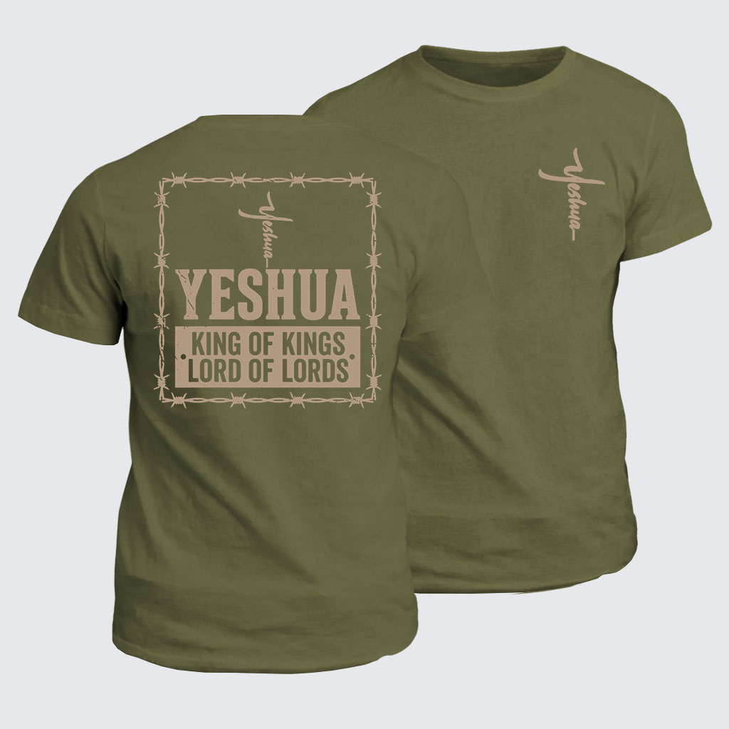 Yeshua King Of Kings Lord Of Lords Jesus God Christian Cotton T-Shirt