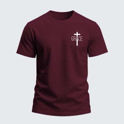 Heavyweight Cotton Tee -Grace Cross