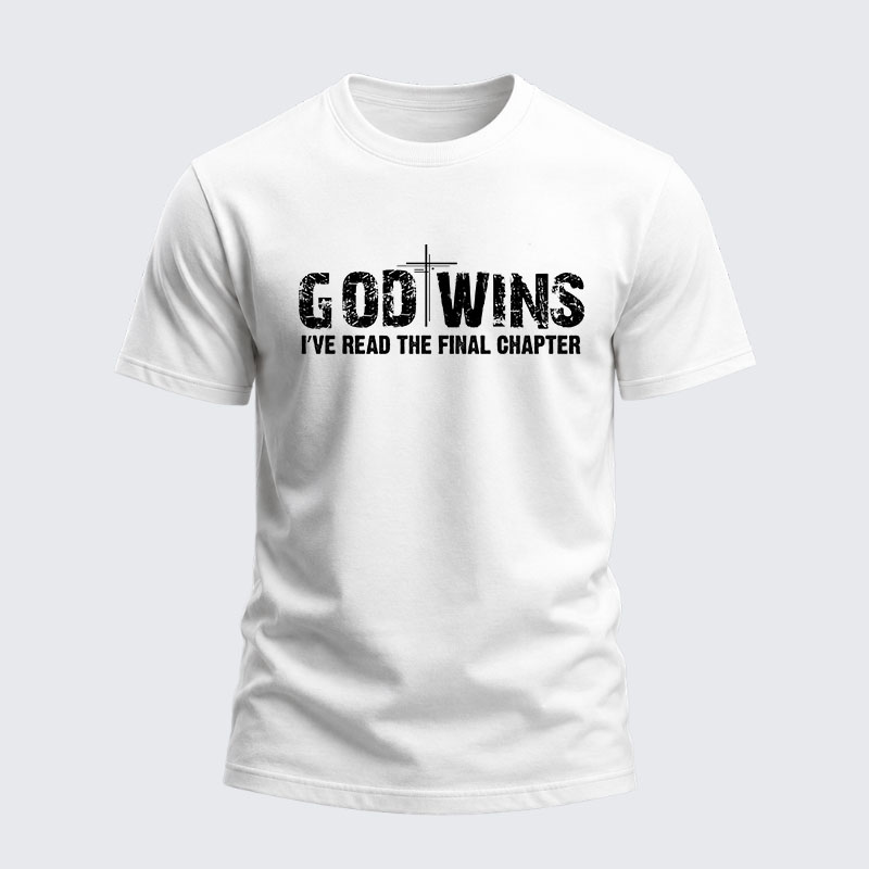 Heavyweight Cotton Tee - God Wins I've Read the Final Chapter 