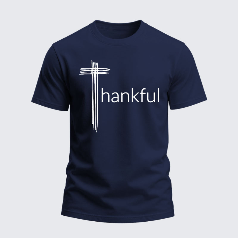 Heavyweight Cotton Tee -Thankful Cross