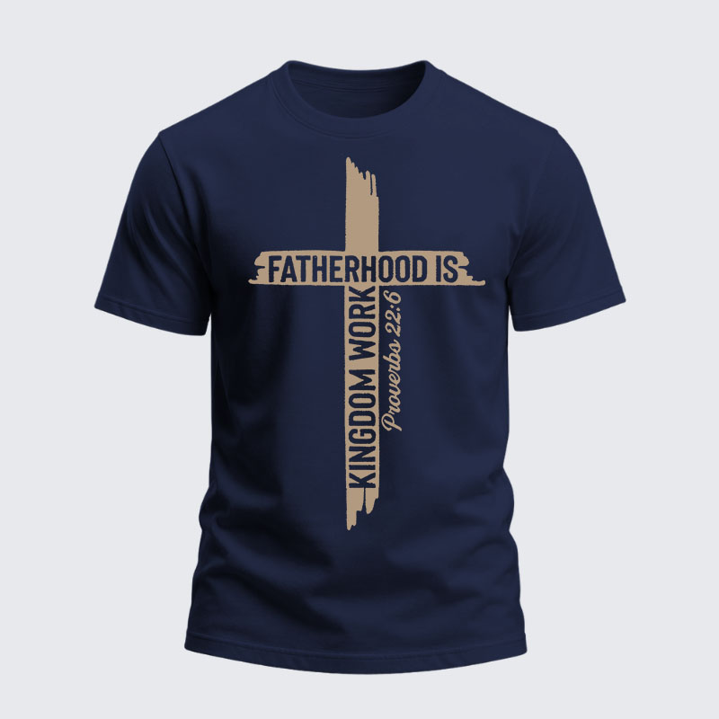 Heavyweight Cotton Tee - Fatherhood is Kingdom Work
