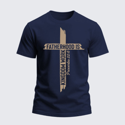 Heavyweight Cotton Tee - Fatherhood is Kingdom Work