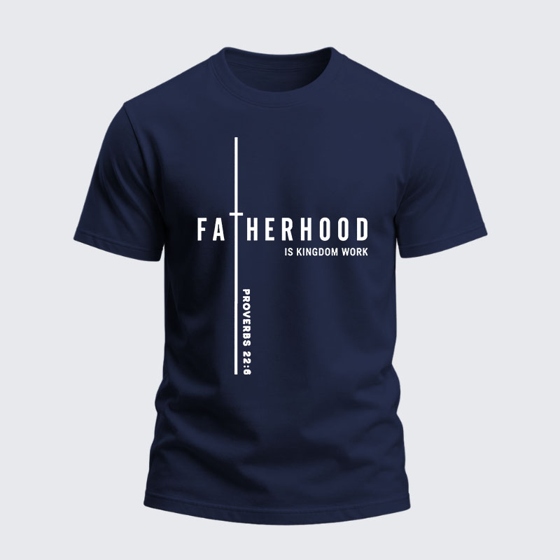 Heavyweight Cotton Tee - Fatherhood is Kingdom Work