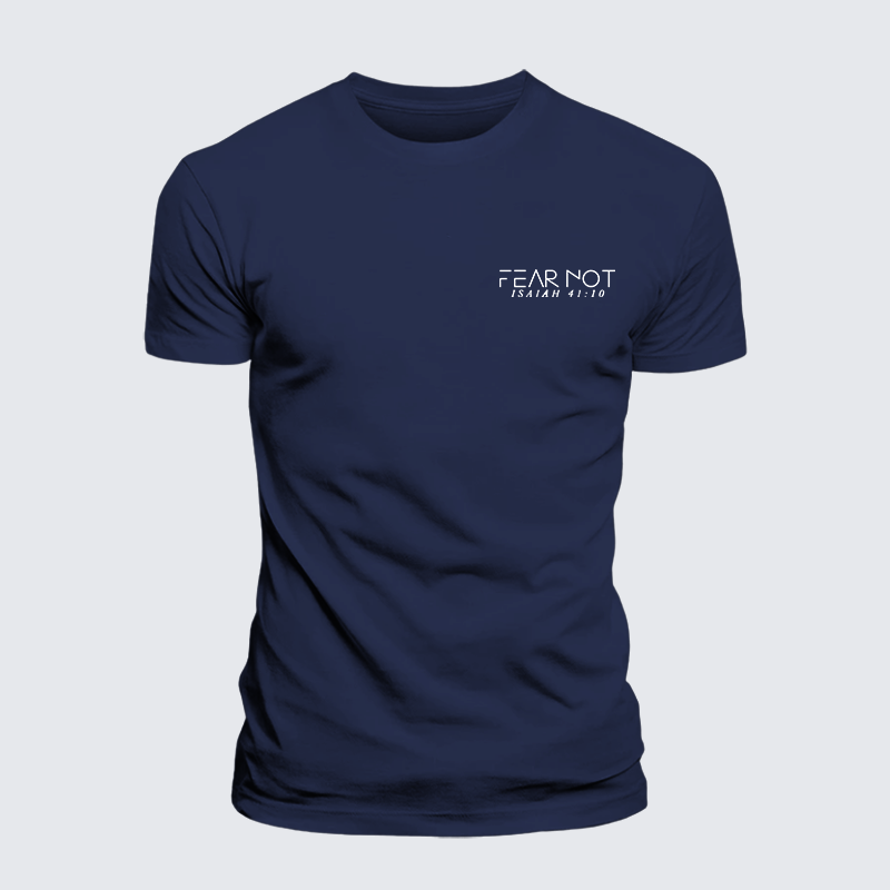 Fear Not Isaiah 41:10 Jesus God Christian Premium Mercerized Cotton Tee