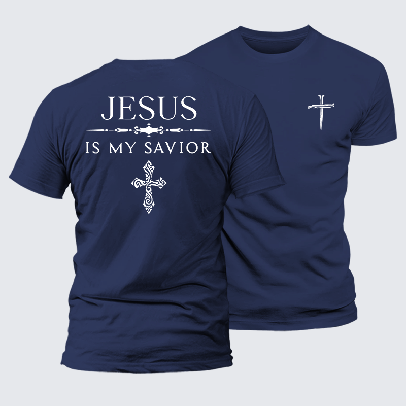 Jesus Is My Savior Jesus God Christian Premium Mercerized Cotton Tee
