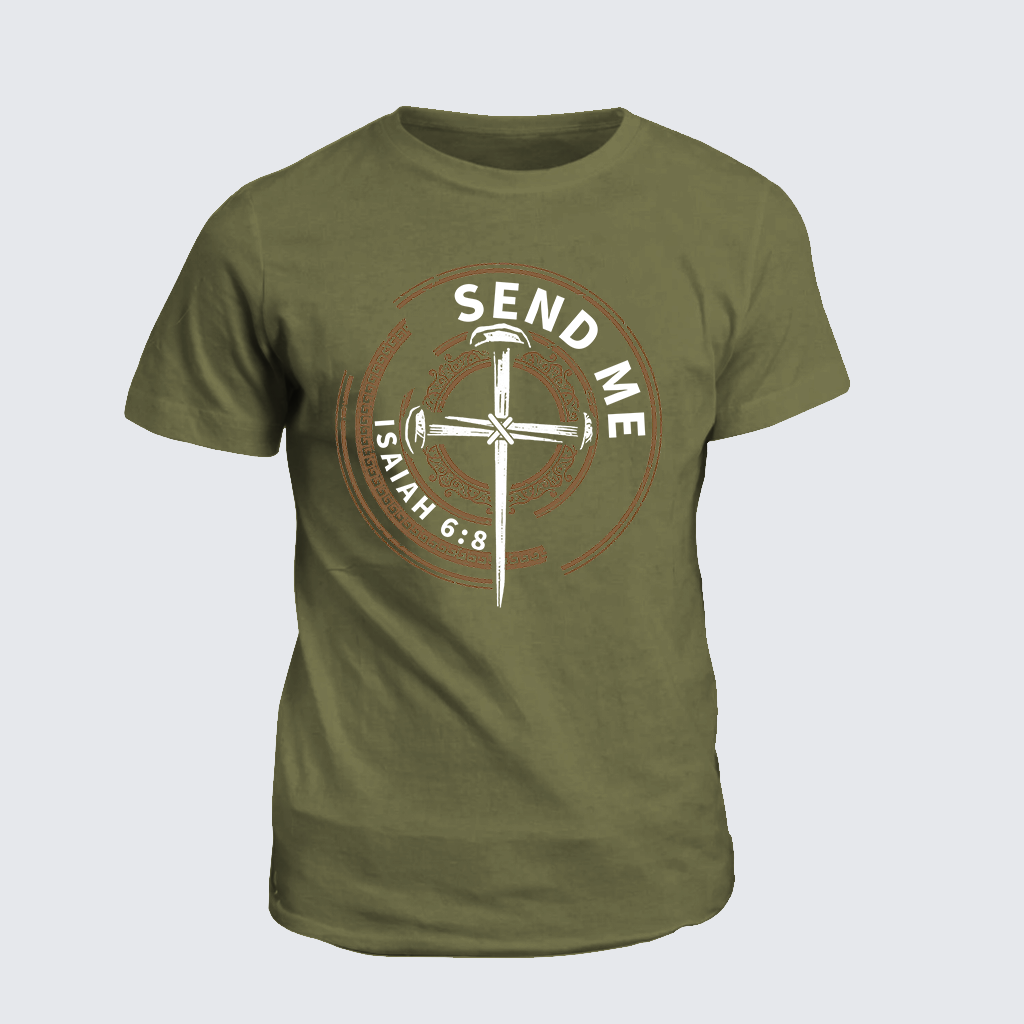 Isaiah 6:8 - SEND ME Jesus God Christian Cotton T-Shirt